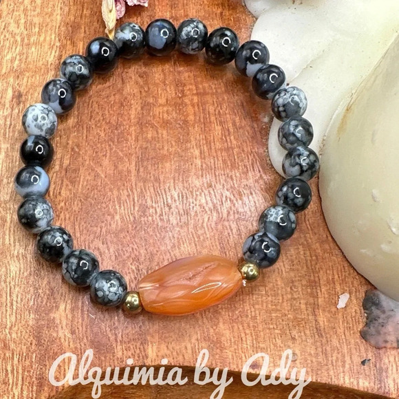 Alquimia by Ady Black and Orange Beaded Bracelet - Picture 1 of 9